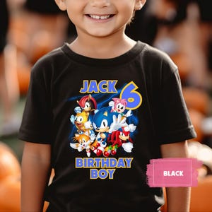 Personalized Sonic Birthday shirt, Custom Sonic Shirt, Sonic Hedgehog Birthday Shirt, Birthday Boy Girl Shirt, Custom Family Birthday Shirt