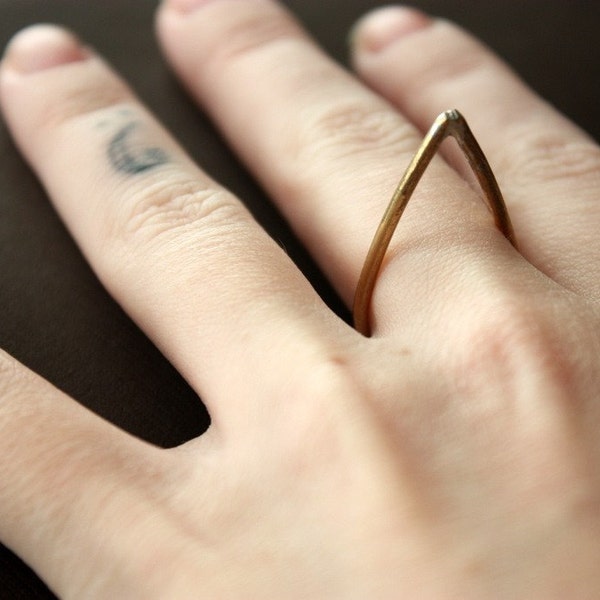 The Spark - Hand-forged red brass ring