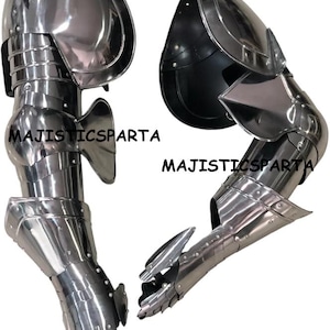 Medieval Steel Full Arm Armor Set: Reenactment Costume