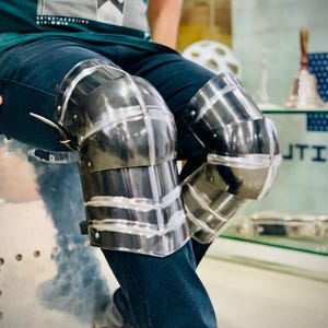 Gothic Steel Leg Greaves: Medieval Leg Guard Armor for LARP