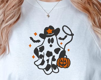 Embroidered Ghost Sweatshirt, Halloween Shirt, Halloween Embroidered Shirts, Cute Ghost Shirts, Spooky Season Shirt, Halloween Gift