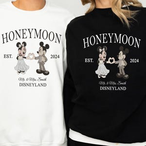 Comfort Colors® Personalized Disney Honeymoon T-Shirts, Just Married Disney Tees, Wedding Anniversary Shirts, Mr and Mrs Disneyland Shirts
