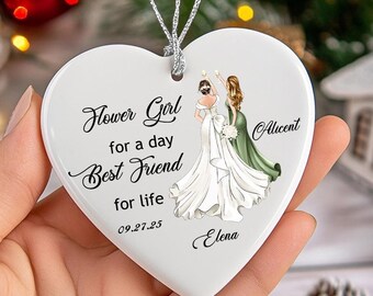 Personalized Bridesmaid Ornament, Custom Wedding Gift for Bridesmaids, Best Friend Decoration Gift, Bridal Party Keepsake, Bridesmaid Gifts