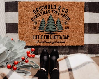 Griswold Christmas Doormat, Funny Holiday Welcome Mat, Christmas Tree Farm Front Door Rug, Family Vacation Porch Decor, Housewarming Gift