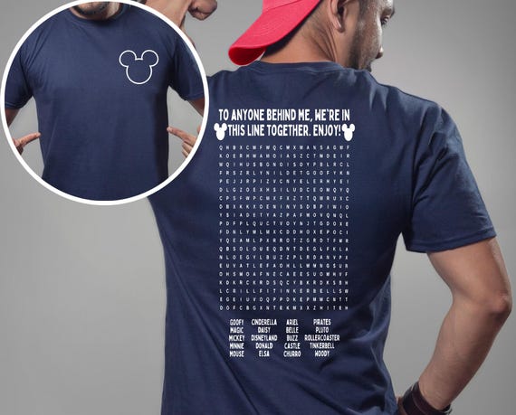 Funny Interactive Disney T-Shirts, Disney Dad Shirts, Waiting In Line Puzzle Double Side Disney T-Shirts, Disney Shirts, Disneyland T-Shirts