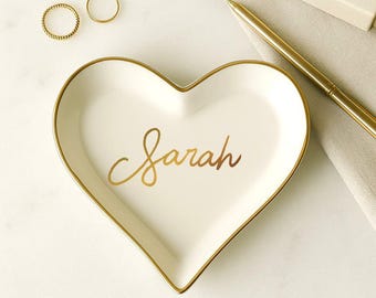 Personalized Ring Dish with Name, Wedding Gift for Bride, Bridal Shower Gift, Custom Jewelry Tray, Engagement Gift, Wedding Ring Holder