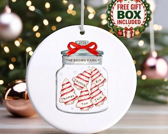 Personalized Family Christmas Ornament, Custom Cookie Jar Ornament, Family Name Christmas Tree Decoration, Xmas Keepsake Gift
