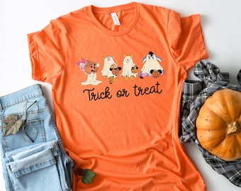 Winnie the Pooh Trick or Treat Shirt, Cute Halloween Winnie the Pooh Tee, Hundred Acre Wood Fall Shirt, Halloween Winnie The Pooh Friends