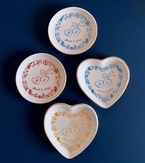 Custom Locked Ring Dish, Wedding Ring Dish, Engagement Gift, Sentimental Gift for Bride, Heart Locked Ring Dish, Bridal Shower Gift