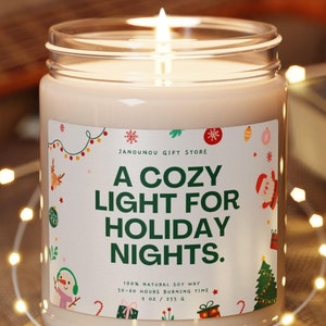 Cozy Christmas Candlelight | Holiday Nights Décor Gift | Festive Winter Glow Candle | Unique Holiday Candle Gift Idea