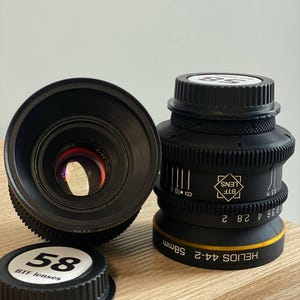 Canon EF  BTF Lens Helios 44-2 58mm T2.1 ANAMORPHIC Amber Rehouse Cine lens Ef mount