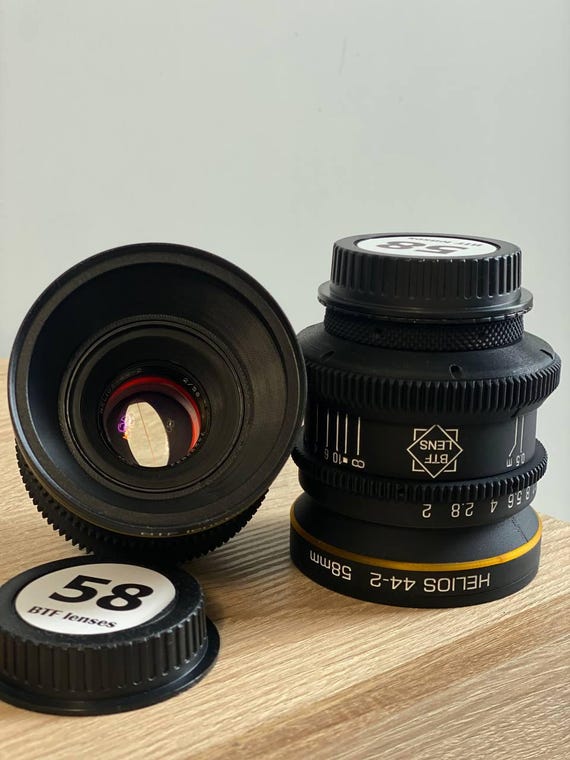 Helios 44-2 58mm アナモルフィックシネレンズ、アンバーボケ、EF