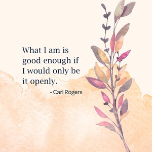 Carl Rogers Quote Therapy Print - Inspirational Counseling Room Art - Psychology Wall Poster. Instant Digital Download.