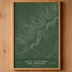 Mount Eisenhower New Hampshire Topographic Map Art | Southern Presidential Range | Pen Plotted