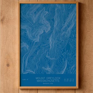 Mount Greylock Massachusetts Topographic Map Art | Berkshires High Point | Pen Plotted