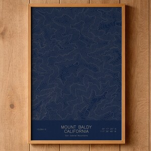 Mount Baldy California Topographic Map Art | Los Angeles County High Point | Pen Plotted