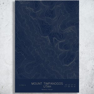 Mount Timpanogos Utah Topographic Map Art | Wasatch Range, Utah County Icon | Pen Plotted