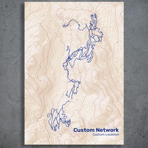 Custom Mountain Bike Trail Map Art Print