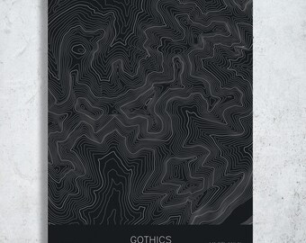 Gothics New York Topographic Map Art | Adirondack Great Range | Pen Plotted
