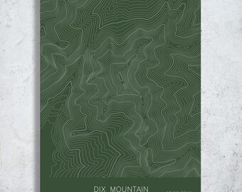 Dix Mountain New York Topographic Map Art | Adirondack High Peak | Pen Plotted