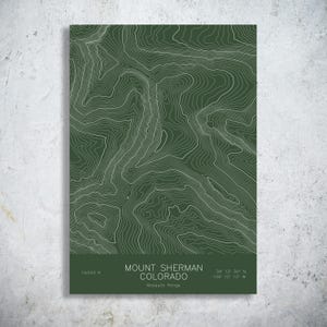 Mount Sherman Colorado Topographic Map Art | Mosquito Range 14er, Leadville | Pen Plotted