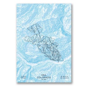 Vail Ski Loipen Topographische Karte Kunst | Vail Colorado