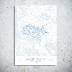 Mammoth Mountain | California | Ski Trail Map Print, Eastern Sierra Ski Art, Mammoth Lakes California Decor