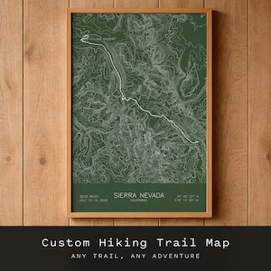 Custom Hiking Trail Map | Any Trail or Thru Hike, Pen Plotted Topographic Art | Personalized GPX Map Art, Gift for Hikers