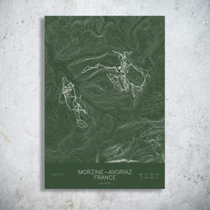 Morzine-Avoriaz | French Alps | Ski Trail Map Poster, Portes Du Soleil Art, French Alps Chalet Decor