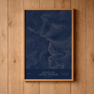 Helvellyn Lake District England Topographic Map Art | Striding Edge | Pen Plotted