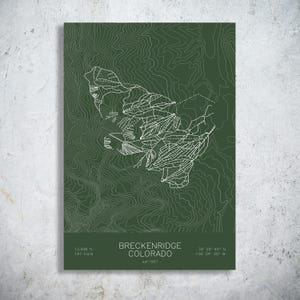 Breckenridge | Colorado | Ski Trail Map Print, Tenmile Range Colorado Art, Summit County Ski Decor
