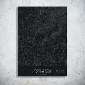 Mount Pierce New Hampshire Topographic Map Art | Presidential Range, Crawford Path | Pen Plotted