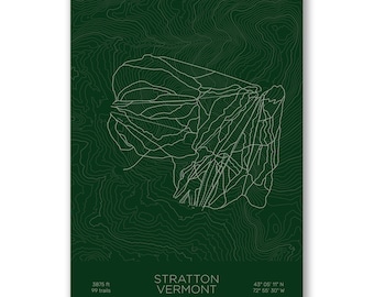 Mid Century Modern Map Poster | Vermont