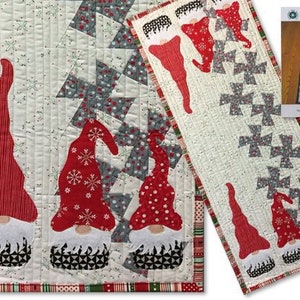Twister Gnomes Christmas Gnome Table Runner Quilt Pattern - Lil’ Twister - Around the Bobbin - 15” x 39” Finished Size