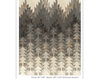 Winter Solstice Quilt Pattern by Designer Patti Carey - Vendor Quilt Woman - QUWPC-190 - Two Sizes - Mountain and Trees Quilt Wall Hanging