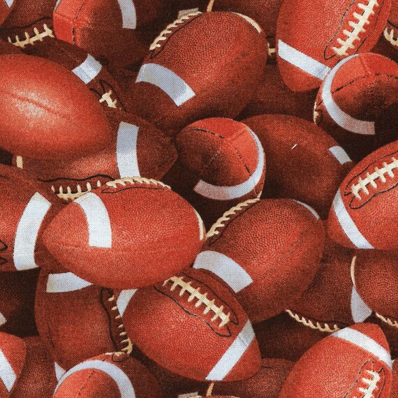 Football Cotton Fabric Sports Collection Brown by Studio E Etsy