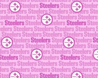 CLEARANCE! NFL Pittsburgh Steelers Fabric Pink Cotton Fabric by Fabric Traditions Extra Wide 58”