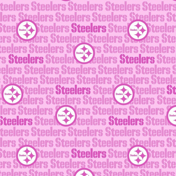 CLEARANCE! NFL Pittsburgh Steelers Fabric Pink Cotton Fabric by Fabric Traditions Extra Wide 58”