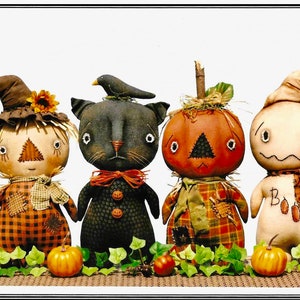Stumpkins in the Pumpkin Patch Primitive Doll Pattern by Happy Hearts Patterns