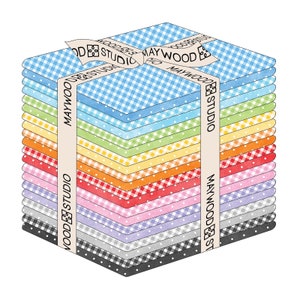 FREE SHIPPING Playtime Cotton FLANNEL Fabric Fat Quarter Bundle - 20 Pieces - 18” x 22” - by Maywood Studio - Polka Dots and Checks