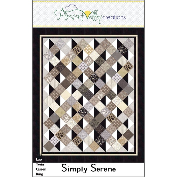 Simply Serene Easy Quilt Pattern Precut Friendly Geometric Basket Weave Look by Diana Beaubien Pleasant Valley Creations