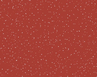 One Snowy Day Snow Fabric on Red  by Maywood Studio - Designer Hannah Dale - MASD10379-R