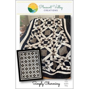 Simply Charming Easy Quilt Pattern by Diana Beaubien Pleasant Valley Creations - Lap, Twin, Queen, King Sizes