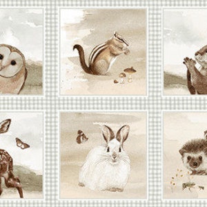 Space Baby Quilt Panels Fabric, Animal Fabric Panels for Baby Qilts,  Childrens Quilt Fabric Bundle 