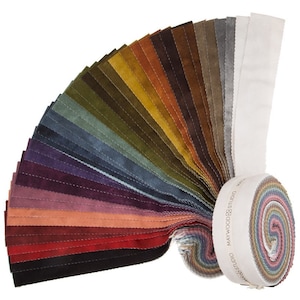 Woolies Color Wash FLANNEL Fabric Jelly Roll - 2.5” x 44” Pre-Cut Quilt Strips Cotton Fabric by Maywood Studio - 40 Pieces
