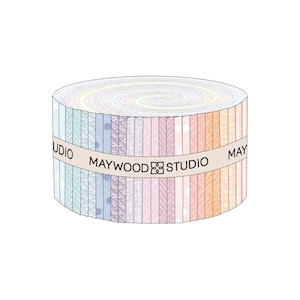 Woolies FLANNEL Little Lambies Fabric Jelly Roll - 2.5 Inch Strips 40 Pieces Pre-Cut Cotton Fabric by Maywood Studio - Pastel Flannel