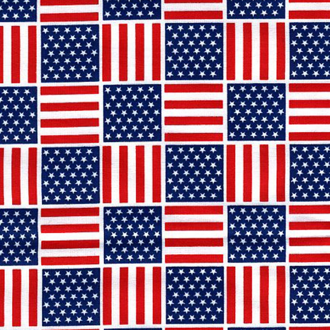 Patriotic Flag Cotton Fabric - Stars and Stripes - Etsy