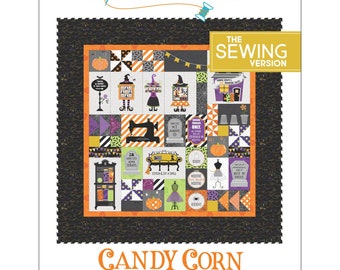 CLEARANCE! Candy Corn Quilt Shoppe Pattern Book by Kimberbell Designs Sewing Version - KID727 - Hometown Halloween Featured