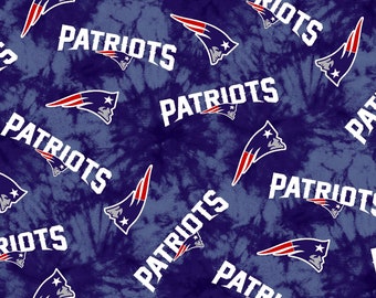 CLEARANCE! New England Patriots Cotton FLANNEL Fabric Tie Dye Distressed Print - NFL, National Football League, Team Football Fabric