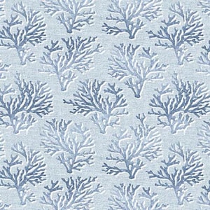 Cobalt Seas - Light Blue Coral - By Andrea Tachiera For Henry Glass Fabrics